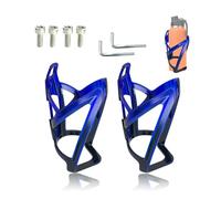 SEYUGOPTI 2Pcs Bike Water Bottle Cage, Gradient Lightweight PC Bottle Cage Holder for Road Mountain and Bikes, Strong Bicycle Drink Cup Holders with Screws and Wrench, Blue-Black Gradient