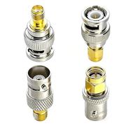 SEYUGOPTI 4-Pack SMA to BNC Adapter Kit, Gold-Plated RF Coaxial Connectors | Male-Female BNC SMA Gender Changer Set, Low-Loss Adaptors for Ham Radio, SDR Scanner, Antenna, WiFi Radio Equipment