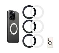 SEYUGOPTI 6Pack Universal Magnetic Ring Sticker for Car Holder for MagSafe Sticker Magnet, Ultra-Thin Metal Ring for Phone Case for iPhone 17 16 15 14 13 12 Series, 3Pcs Black+3Pcs White