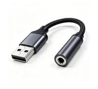 SEYUGOPTI USB to 3.5mm Female Jack Headphone Audio Adapter, 12CM | USB A to TRRS Female Aux Stereo Audio Headset Dongle Cable Compatible with PC Windows, Mac, Laptop, Desktops PS4