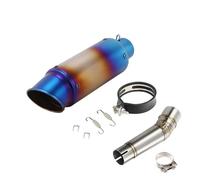 SEYXF Motorcycle exhaust pipe For H-ONDA NC 750 NC 750X Motorcycle Stainless Steel/Carbon Fiber Muffler Middle Link Pipe Slip Ons Mufflers Exhaust Pipe Silencer(Blue)