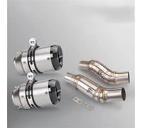 SEYXF Motorcycle exhaust pipe For KAWASAKI Z1000 Z 1000 2010-2014 2015 2016 2017 2018 2019 2020 2021 2022 2023 2024 Motorcycle Exhaust Modify Middle Link Pipe Muffler(Silver)