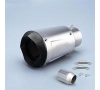 SEYXF Motorcycle exhaust pipe For KAWASAKI Z900 Z1000 For Ninja400 For H-ONDA CBR500 For Y-AMAHA R6 51mm Motorcycle Exhaust Pipe Muffler Silencers(Silver)