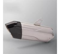 SEYXF Motorcycle exhaust pipe For Y-AMAHA R7 R6 For H-ONDA CBR650 For KAWASAKI Z400 51mm Motorcycle Exhaust Pipe Muffler Silencers Stainless Steel(Grey)