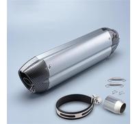 SEYXF Motorcycle exhaust pipe Motorcycle Exhaust Universal 51mm Exhaust Muffler Pipe Fake Carbon Fiber Exhaust For KAWASAKI ZX4R ZX6R For Y-AMAHA R3 R6(Grey)