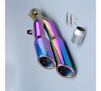 SEYXF Motorcycle exhaust pipe Universal 51MM Motorcycle Exhaust Pipe Silencer Double Hole Exhaust Pipe For H-ONDA CM300 For KAWASAKI For NINJA350 400 For Y-AMAHA R3(Pink)