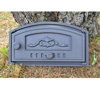 SEZAM, Cast Iron Oven Door, Solid Thick Oven Door, Right Handed Pizza Oven Door, 48 x 27 cm, Doors for Pizza Ovens, Bread Ovens, Garden Kitchen and Smoking Chamber, Graphite Colour
