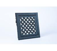 SEZAM cast iron ventilation grille 15.7 x 2.3 x 15.7 cm, for tiled stoves, wood-burning stoves & fireplaces - warm air grille - air grille for stove, painted black