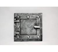 SEZAM Solid Cast Iron Inspection Door 17 x 3.5 x 17 cm, Fireplace Door - Flap - Clearing Door for Ovens, Fire Stoves & Fireplaces - Antique Silver Painting