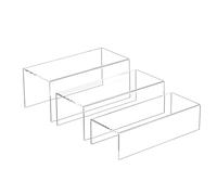 Sezanrpt Acrylic Risers Display Stands 3pcs, Rectangular Display Risers 3 Steps, Clear Acrylic Stand for Funko Pop, Collectibles, Brand Store, Home Storage Organizer - 12- 3'', 4'', 5''