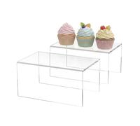 Sezanrpt Acrylic Shelf Riser 8x5.1x4 Inch pack of 2, Clear Acrylic Stand for Funko Pop, Collectibles, Brand Store, Home Storage Organizer, 8x5.1x4 Inch