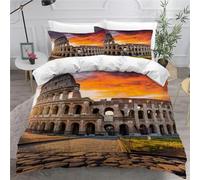Sezhiqeu Ancient Roman Architecture Single Duvet Cover Set 3d Print Soft Comfort Microfiber Italian Style Bedding Set Quilt Cover 155x200 cm with 2 Pillowcases with Zipper H745