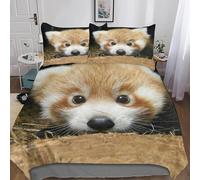 Sezhiqeu Cute Raccoon Single Duvet Cover Set 3d Print Ultra Soft Comfort Microfiber Boys and Girls Bedding Quilt Cover 155x200 cm with 2 Pillowcases with Zipper Closure A.2897