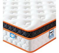 SEZMOONSI Super King Mattress 6FT, 10.6 Inch Gel Memory Foam, Individually Pocket Sprungs Medium Firm, Orthopedic Hybrid Mattress for Back Pain Relief 180x200x27cm