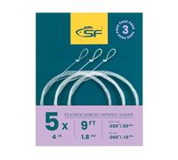 SF 3 Packs Pre-Tied Loop Fly Fishing Tapered Leader Fluorocarbon 7.5FT 9FT 12FT 0X 1X 2X 3X 4X 5X 6X 7X