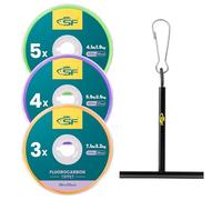 SF Clear Fluorocarbon Fly Fishing Tippet Line with Holder Leaders and Tippets-3 Pcs 3X, 4X, 5X