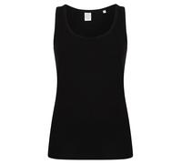 SF Clothing Womens Ladies BLACK Plain Cotton Elastane Tank Top Vest Camisole