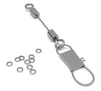 SF Lightweight Tippet Rings Fly Fishing Trout Line Tippet Leader Connector with a Wire Swivel 2.5mm 40LB 20Pcs
