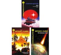 SF Masterworks Collection - Space Exploration, Survival & Human Evolution in Raft by Stephen Baxter, Fountains of Paradise & Hammer of God by Arthur C. Clarke (3-Book Set)