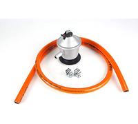 SF SANFOR Butane Gas Regulator Kit + Rubber 1.5 m and Two Metal Clamps, Silver/Orange, One Size, Iron, Normal