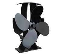 Forest Master SuperFast Mini Stove Fan - Patent-Pending, UK-Engineered, Heat-Powered, Energy-Saving for Wood/Log Burners - Efficient, Silent-Operation Fireplace Fan, Satin Black