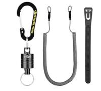 SF Strongest Magnetic Release Holder with Coiled Lanyard Carabiner- Black