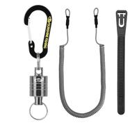 SF Strongest Magnetic Release Holder with Coiled Lanyard Carabiner - Gunmetal