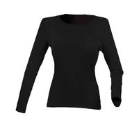 SF Women's Feel Good Plain Stretch Long-Sleeved T-Shirt in Black | Size: 16 SF Black 16