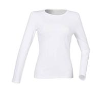 SF Women's Feel Good Plain Stretch Long-Sleeved T-Shirt in White | Size: 12 SF White 12