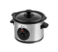 Swan SF17010N 1.5 Litre Slow Cooker with 3 Heat Settings, Glass Lid, 120W, Stainless Steel, Silver