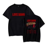 SF9 Merch Live Fantasy Love Dawn in Europe Summer Tee T-Shirt Unisex Adult Short Sleeve Jumpers (Black,L)
