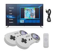 SF900 Retro Game Console, Wireless Game Stick with 5000+ Built-in Games, HDMI HD Output, Plug & Play Video Game Stick with Dual 2.4G Rechargeable USB Style Controllers, for Kids & Adults