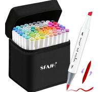SFAIH Brush Tip Alcohol Markers Set 72 Colors Dual Tip Alcohol Based Markers Brush Tip and Chisel Tip, Art Drawing Markers for Adult Coloring Books w/ 1 Blender