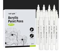 SFAIH White Paint Markers Paint Pens - 8 Pack Acrylic Permanent Marker for Rock Painting, Wood, Metal, Fabric, Plastic, Canvas, Glass, Ceramic, Art Projects, 2-3MM Medium Tip & 0.7mm Extra Fine Tip
