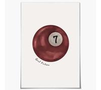 SFAOHPR Vintage Pool Ball Lucky Number 7 Dark Red Wall Art Trendy Red Pool Ball Poster Dorm Decor Room Aesthetics Posters for Bedroom living room Home Decor 16x24inch Unframed