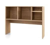 SFAREST Desktop Bookshelf Organiser, Multipurpose Wooden Countertop Bookcase with Storage Cubbies, Freestanding Display Hutch Shelves for Bedroom Home Office(Natural,94 x 25 x 73cm)