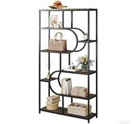 SFAREST Industrial Bookcase, 176cm Tall Vintage Shelf with Open Compartments, 8-Tier Sturdy Etagere Shelf Unit and Floorstanding Storage Rack for Bedroom Living Room Home Office (Rustic Brown + Black)
