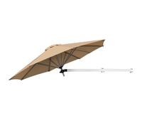 SFAREST Wall-Mounted Parasol, UV Protective Waterproof Cantilever Parasol Umbrella with Adjustable Pole & Wind Vent, 8-Rib Outdoor Hanging Umbrella Tilting Sun Shade for Garden Patio Yard (Beige)