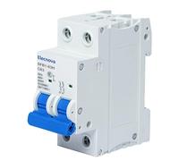 SFB1-63HC 2P MCB DIN Rail Mini Circuit Breaker Type C 6/10/16/20/25/32/40/50/63A AC 400V 6KA 50Hz Miniature Household Air Switch(16a)