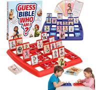 Sfbnjr Guesses Bible Who Am I Game,24 Holy Characters with Life Story Verse Cards,Christian Guess Bible Who Board Games,Portable 2 Player Play for Kids Family (2PC)