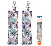 SFBSFL 2 Pack Paisley Insulated EpiPen Holder with Carabiner, Lightweight Allergy Medication Pouch for Travel, Fits Auto-Injector, Asthma Inhaler Essential Emergency Supplies Protective Carry Case
