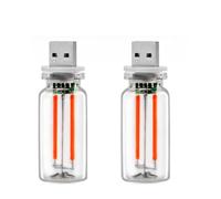 SFBSFL 2pcs Retro Car Night Lamps, Vintage Plug-in USB Led Touch Dimmable Filament Lights Interior Usb Car Lights Touch Control Lamp Led Filament Portable Glass Bottle Ambient