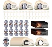 Sfcddtlg 120 Pcs Easter Empty Tomb Eggs, 30 Set Resurrection Eggs Tomb Card with Cross, Fillable Religious Easter Egg Set for Home Party Favor Gift