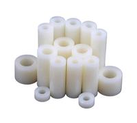SFCHEN 10/20/50pcs M3 M4 M5 M6 M8 Nylon Spacer Hollow Threadless ABS Round Hollow Separation Washer Screw for PCB Board (11mm,ID3.2x OD.7 (50pcs))