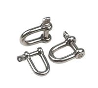 SFCHEN M4 M5 M6 M8 M10 M12M14M16 304 Stainless Steel D-type Shackle Bow U-type High-Strength Lifting Ring Buckle Connection Fixed Chain(5pcs,M10)