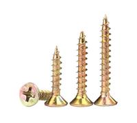 SFCHEN Self-tapping screws for wood, flat head, countersunk, with zinc coated, M3, M3.5, M4, M5 and M6, for chipboard (16mm x100pcs,M3.5)
