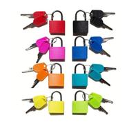 SFCNCVBTBX 1-8pcs Mini Zinc Alloy Luggage Padlock for Travels School Dormitory Drawer Locker Colorful Plastic Zipper Lock with 2 Keys padlock(8pcs set)