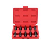 SFCNCVBTBX 10PC 3/8" Drive Socket Set H3-14/T20-60/M4-16 with Red Case, Professional Torx/Hex/Spline Tool Kit for Auto Maintenance Socket socket(M4-M16)