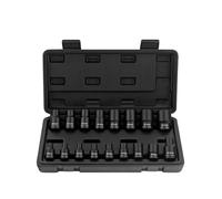 SFCNCVBTBX 17PC E-Type Impact Socket Set 3/8" & 1/2" Drive CR-V Steel, Multi-Spec E5-E24 Auto Repair Sockets for Car Mechanic Tool Socket socket