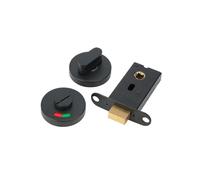 SFCNCVBTBX Indicator Door Lock Public Toilet WC Hardware Bolt Latch For Bathroom Stainless Steel Deadbolt Office Dressing Room door lock(Black with lock)